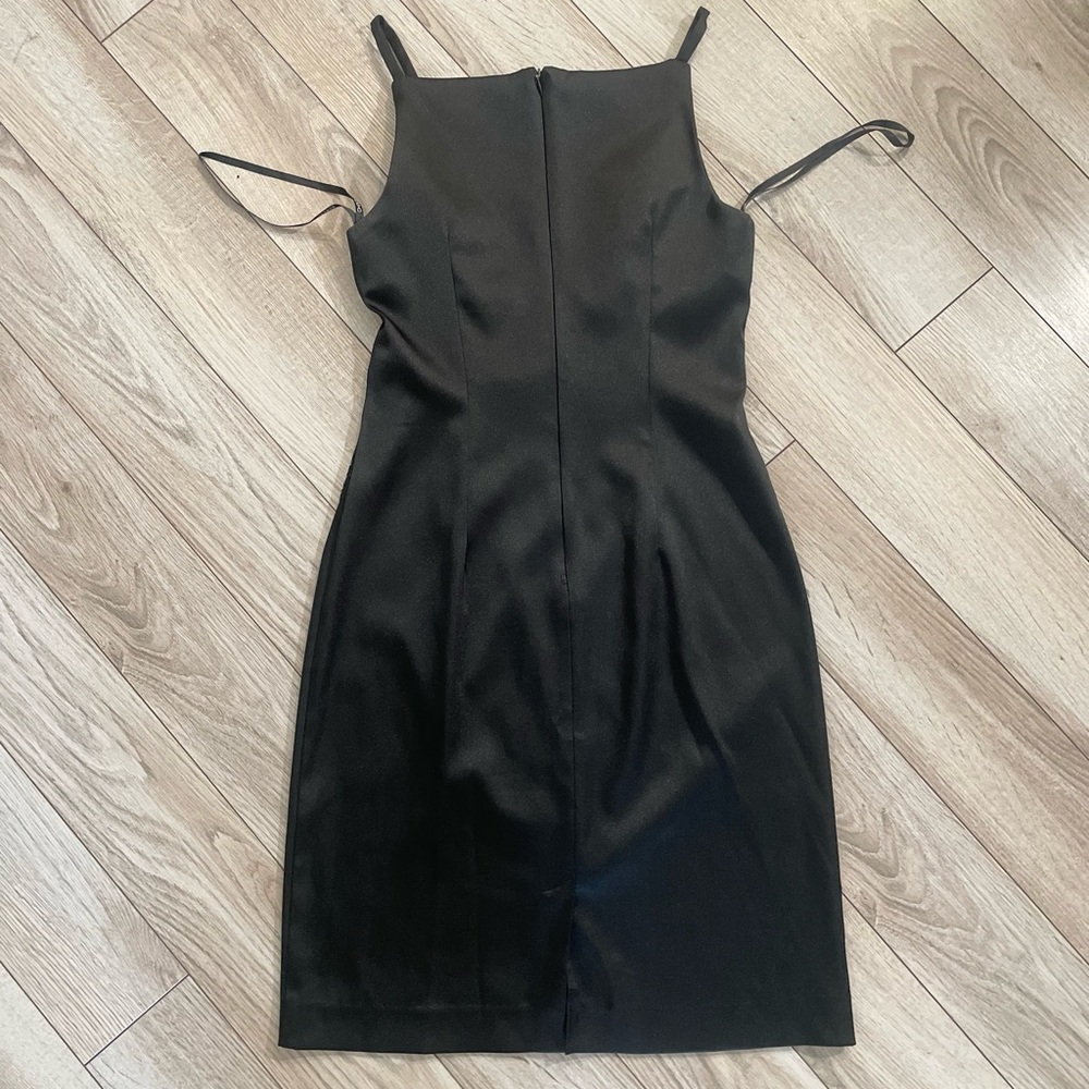 Vintage Y2K CDC perfect black midi dress with beaded embroidery size 2 - Picture 4 of 6